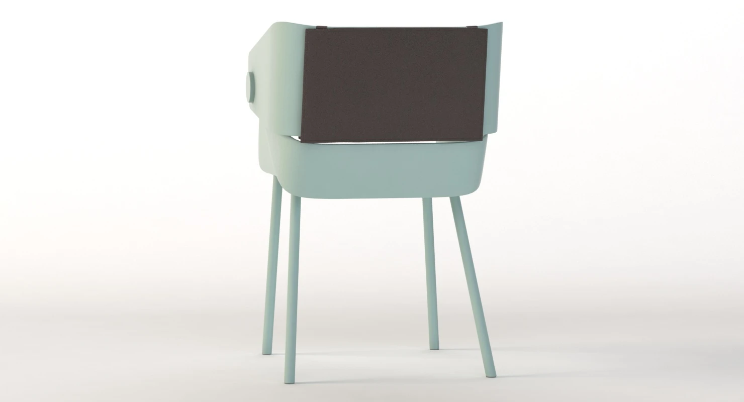 Da A Tatou Metal Chair By Angeletti Ruzza 3D Model_09